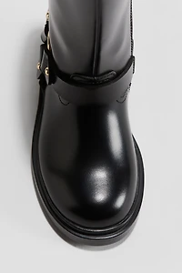 Calf-High Biker Boots