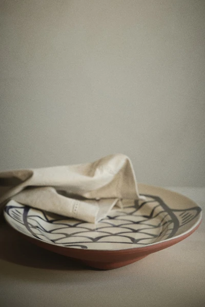 Hand-Painted Terracotta Serving Plate