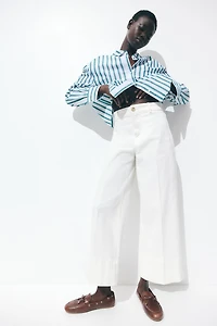 Jean court à taille haute