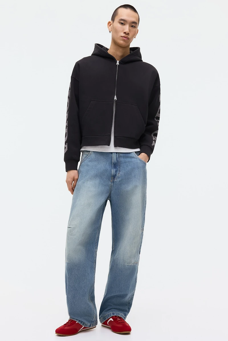 Oversized Printed Hooded Jacket