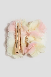 2-Pack Floral-Appliquéd Hair Clips