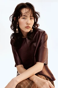 Flower-Shaped Dangle Earrings