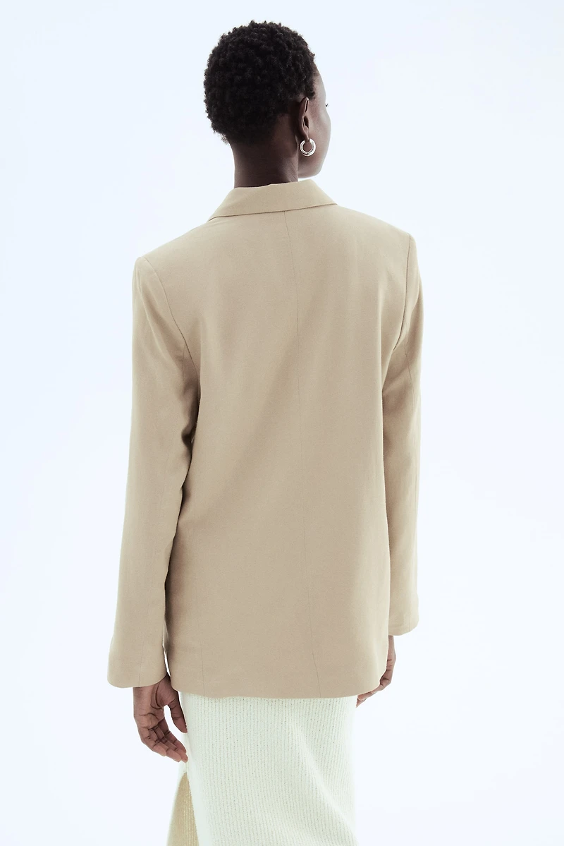 Linen-Blend Blazer