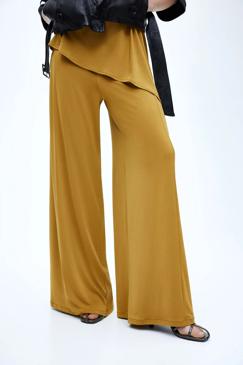 Wide-Leg Jersey Pants