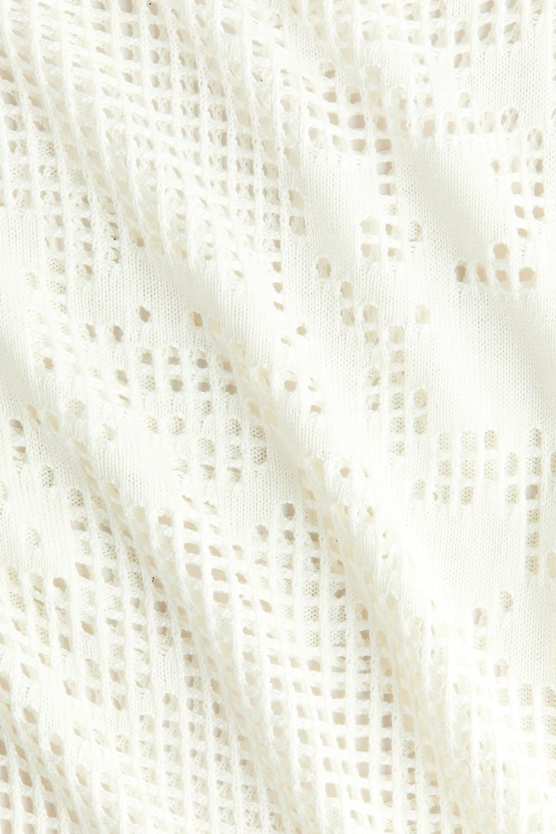 Motif-Detail Crochet-Look Dress
