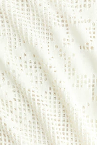 Motif-Detail Crochet-Look Dress