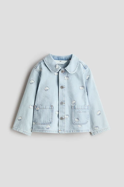 Veste en denim de coton imprimé
