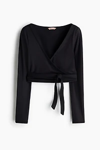 Brushed Jersey Wrap Top