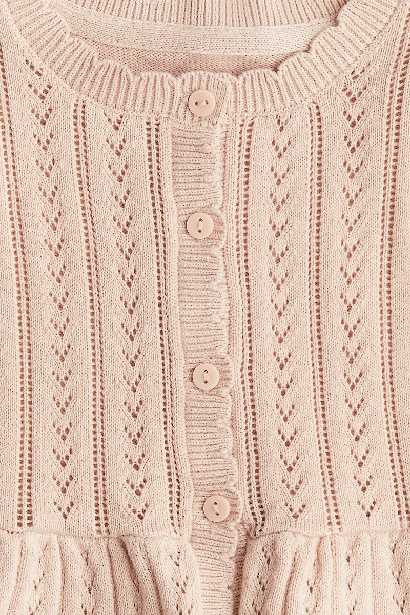 Pointelle-Knit Cotton Cardigan