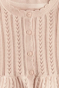 Pointelle-Knit Cotton Cardigan