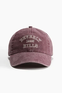 Embroidered-motif Twill Cap