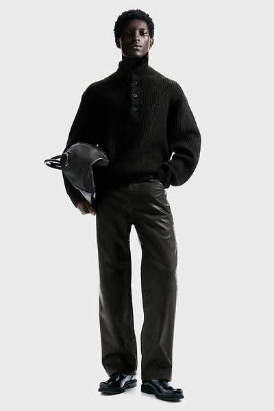 Pantalon décontracté en tissu enduit