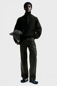 Pantalon décontracté en tissu enduit