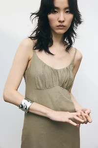 Linen-Blend Strappy Dress