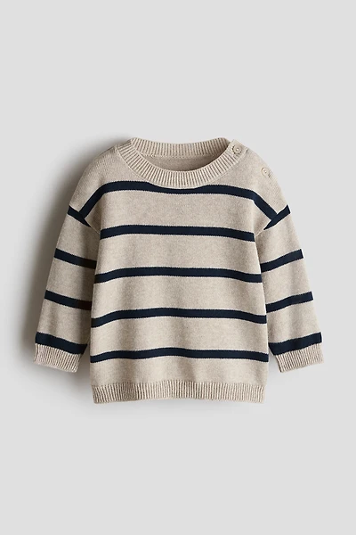 Jacquard-Knit Cotton Sweater