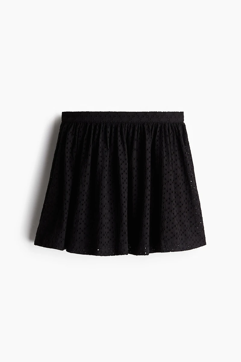 Eyelet Embroidered Mini Skirt