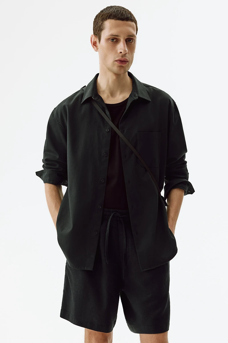 Relaxed-Fit Linen-Blend Shorts