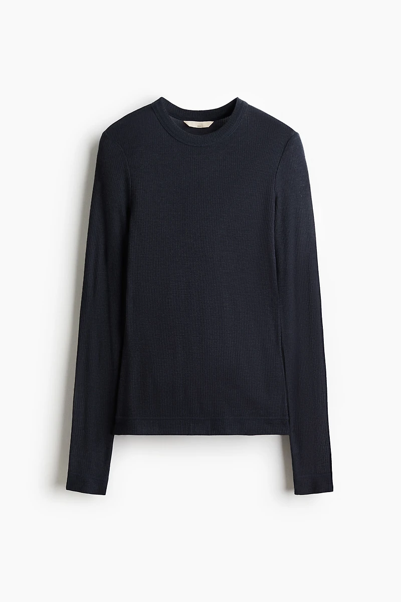 Rib-Knit Wool Top