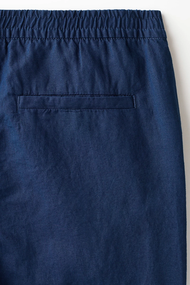 Regular-Fit Linen-Blend Pants
