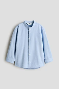 Cotton Band Collar Shirt