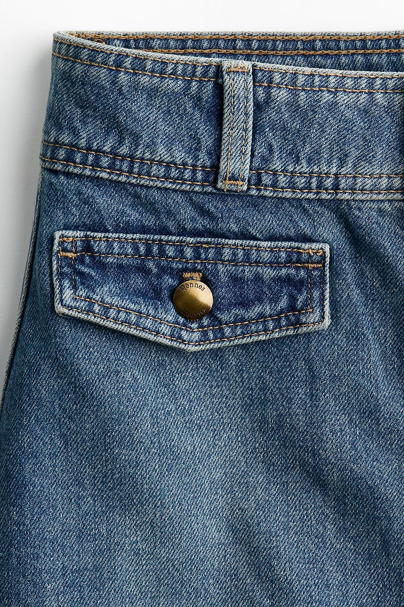 Minijupe trapèze en denim