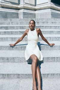 Robe en tricot côtelé