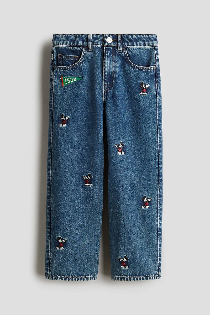 Embroidered-Detail Loose-Fit Jeans
