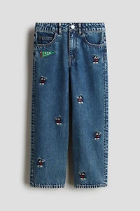 Embroidered-Detail Loose-Fit Jeans