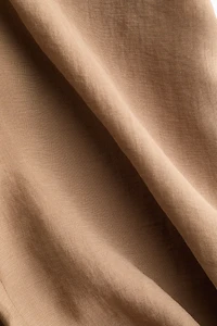 Linen-Blend Ankle-Length Pants