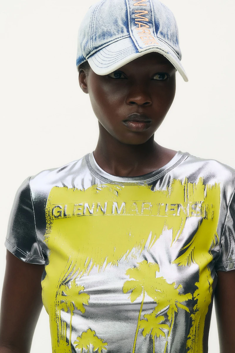 Printed Metallic T-Shirt