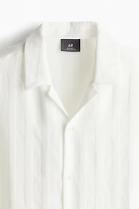 Chemise Coupe Classique à col cubain tissu texturé