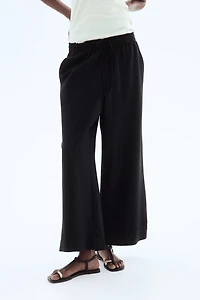 Linen-Blend Crop Pants