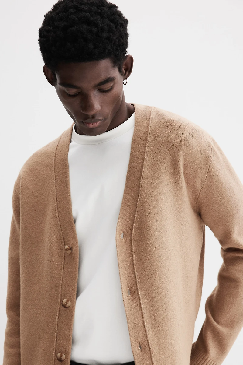 Regular-Fit Brushed Cardigan