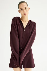 Veste à capuche en tricot fin fermeture éclair