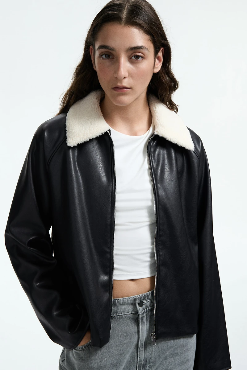 Jacket with Teddy Fleece Collar