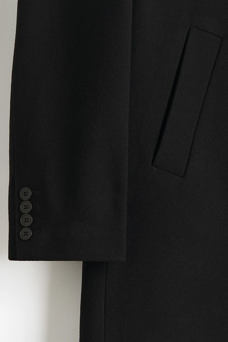 Manteau à fermeture droite en laine mélangée