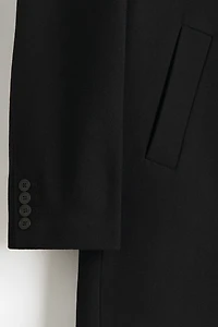 Manteau à fermeture droite en laine mélangée