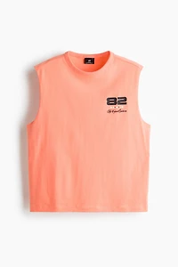Loose-Fit Printed Sleeveless T-Shirt