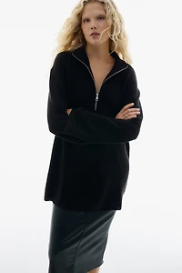 Chunky-Knit Half-Zip Sweater