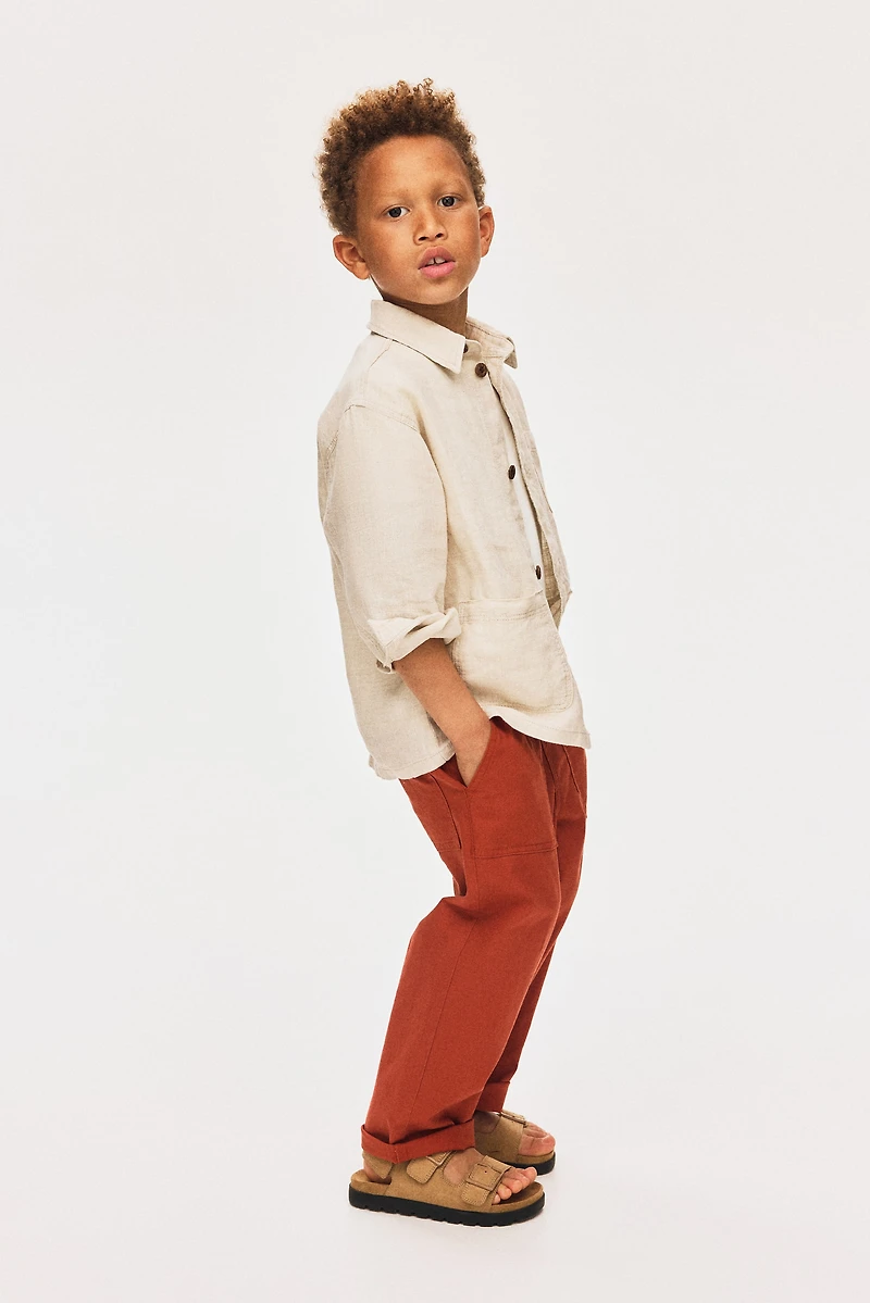 Linen-Blend Pants