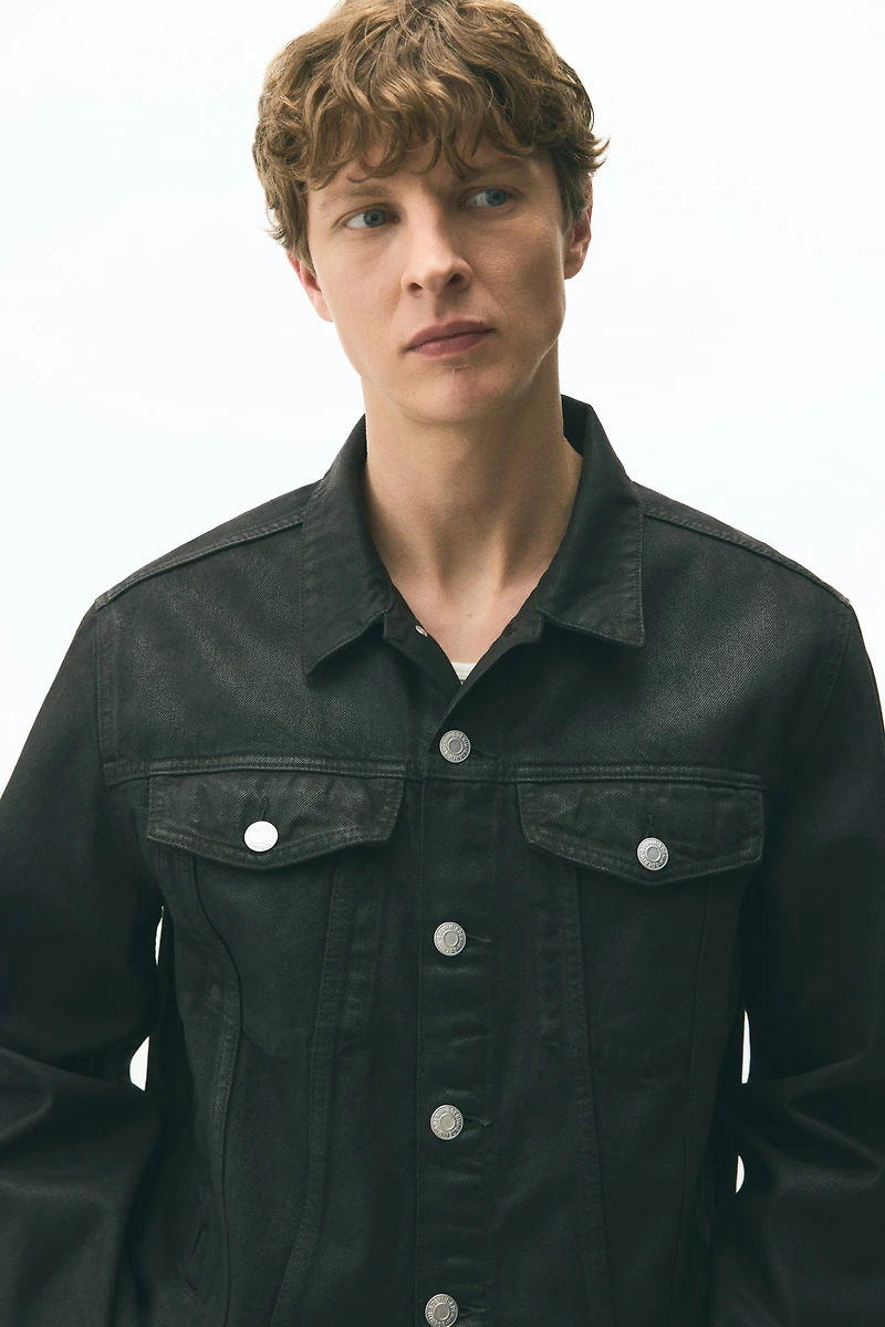 Coated Denim Trucker Jacket