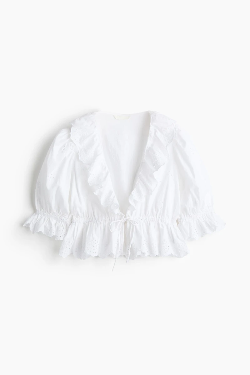 Blouse en coton avec broderie anglaise