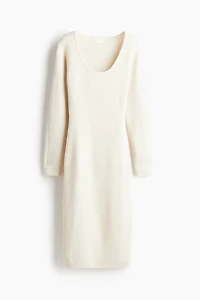 Scoop-Neck Rib-Knit Dress