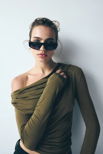 Draped One-Shoulder Top