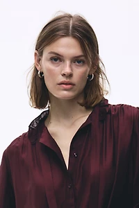 Blouse with Bow Collar