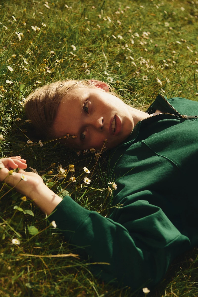 Chandail grande taille avec col à fermeture éclair