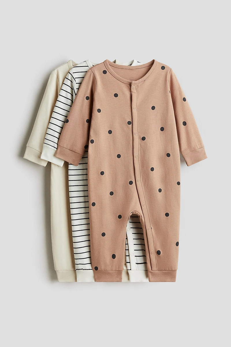 3-pack Cotton Pajama Jumpsuits