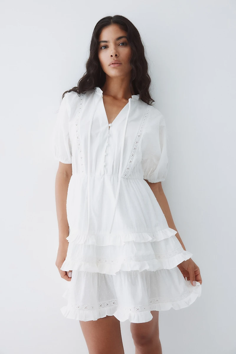 Robe en coton plumetis