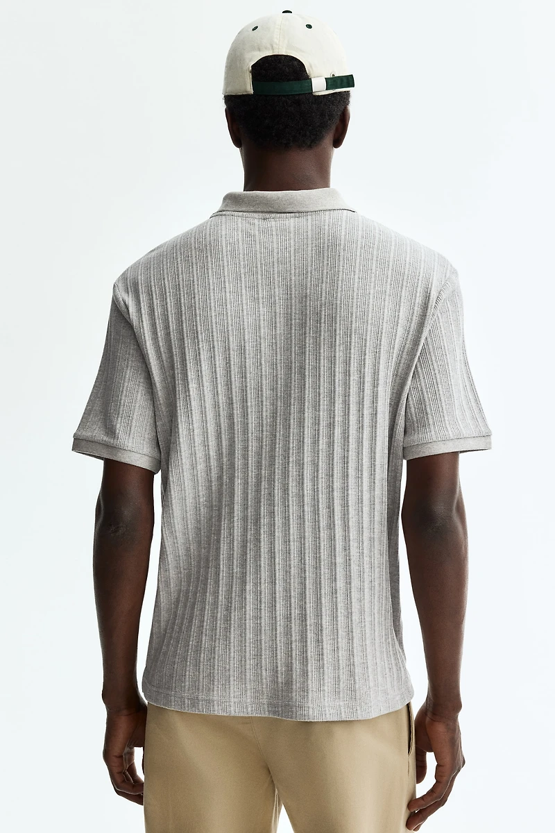 Slim-Fit Textured Jersey Polo Shirt