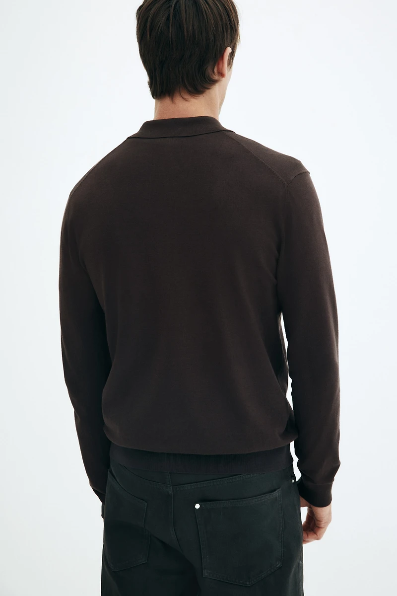 Regular-Fit Fine-Knit Polo Shirt